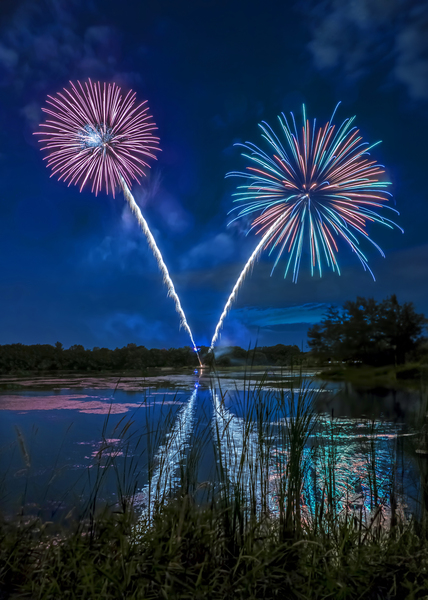 Reflections of fireworks Digital Download