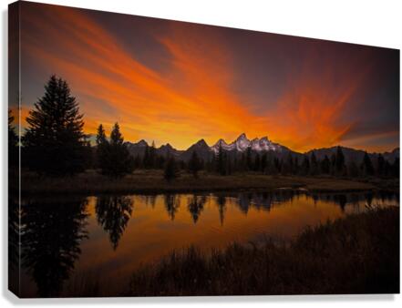 Teton Mountain Sunset  Canvas Print