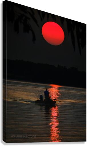 Sunset fishing  Canvas Print