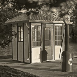 Vintage gas station