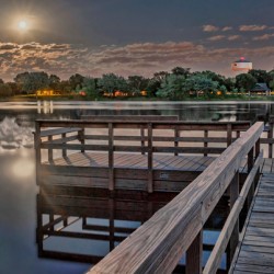 Rising moon on Island Lake