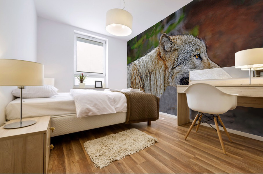 Wolf in the wild Mural print