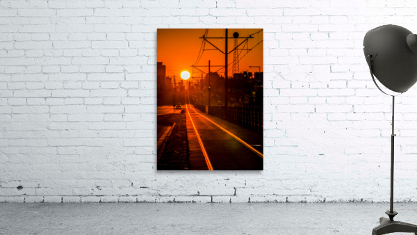 Sunset on tracks by Jim Radford