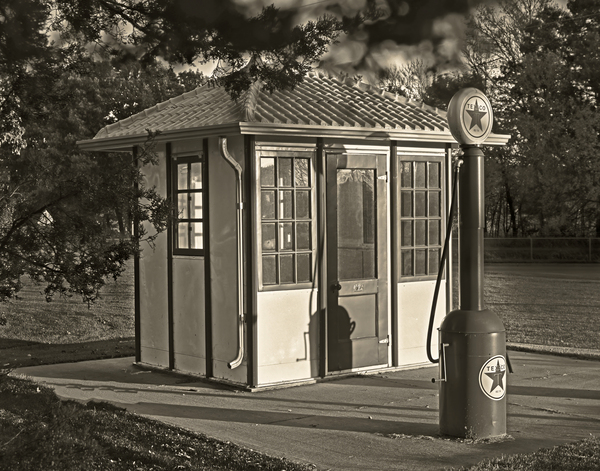 Vintage gas station by Jim Radford