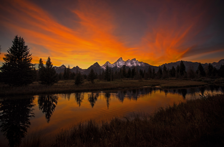 Teton Mountain Sunset  Print
