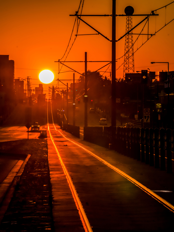 Sunset on tracks  Print