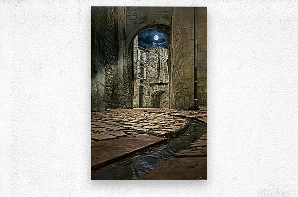 Moon over St. Remy  Metal print
