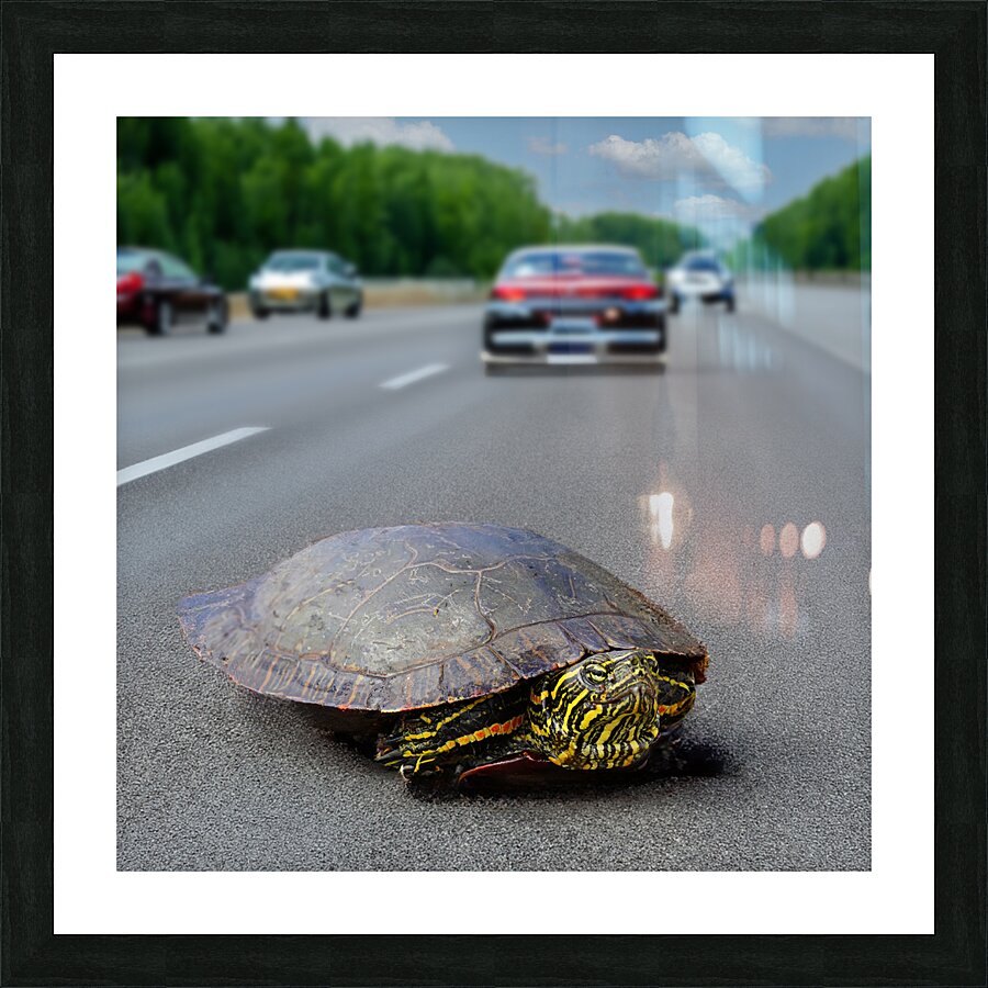 Tense Turtle  Picture Frame print