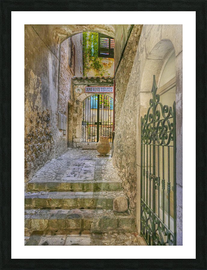 Store front in Les Baux Frame print