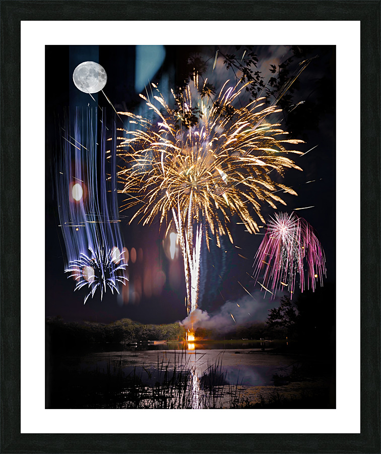 Moon over Fire Picture Frame print