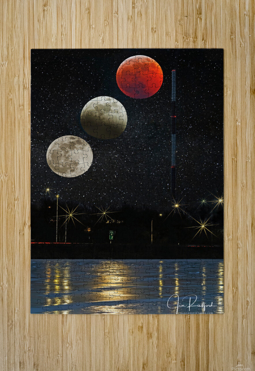 Moon Eclipse   HD Metal print with Floating Frame on Back