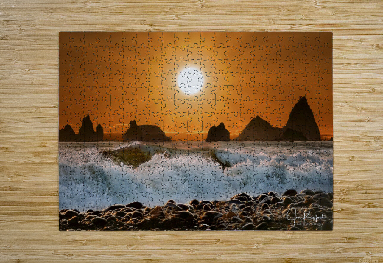 Sunset at Rialto Beach  HD Metal print with Floating Frame on Back