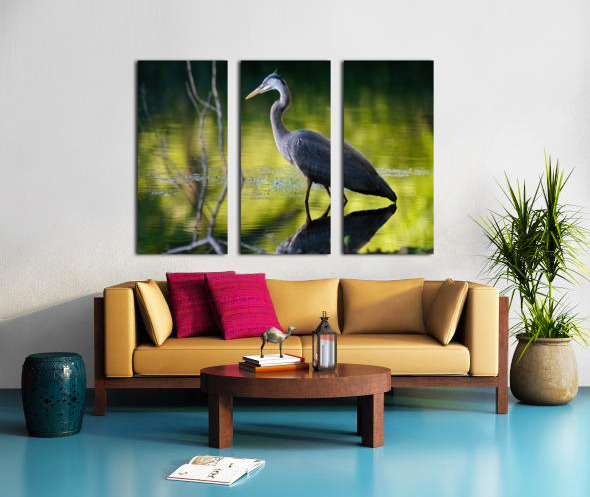 Heron on the Hunt Split Canvas print