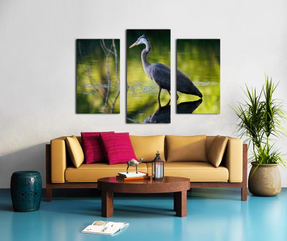 Heron on the Hunt Canvas print