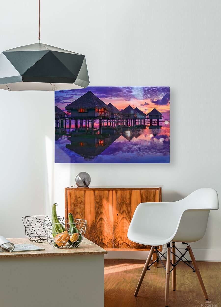Twilight in Tahiti  HD Metal print with Floating Frame on Back