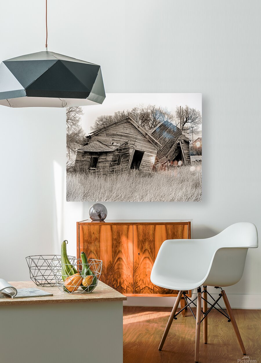 Farm house on tilt  HD Metal print with Floating Frame on Back