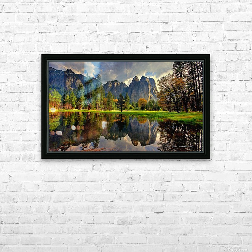 Cathedral Rock Yosemite HD Sublimation Metal print with Decorating Float Frame (BOX)