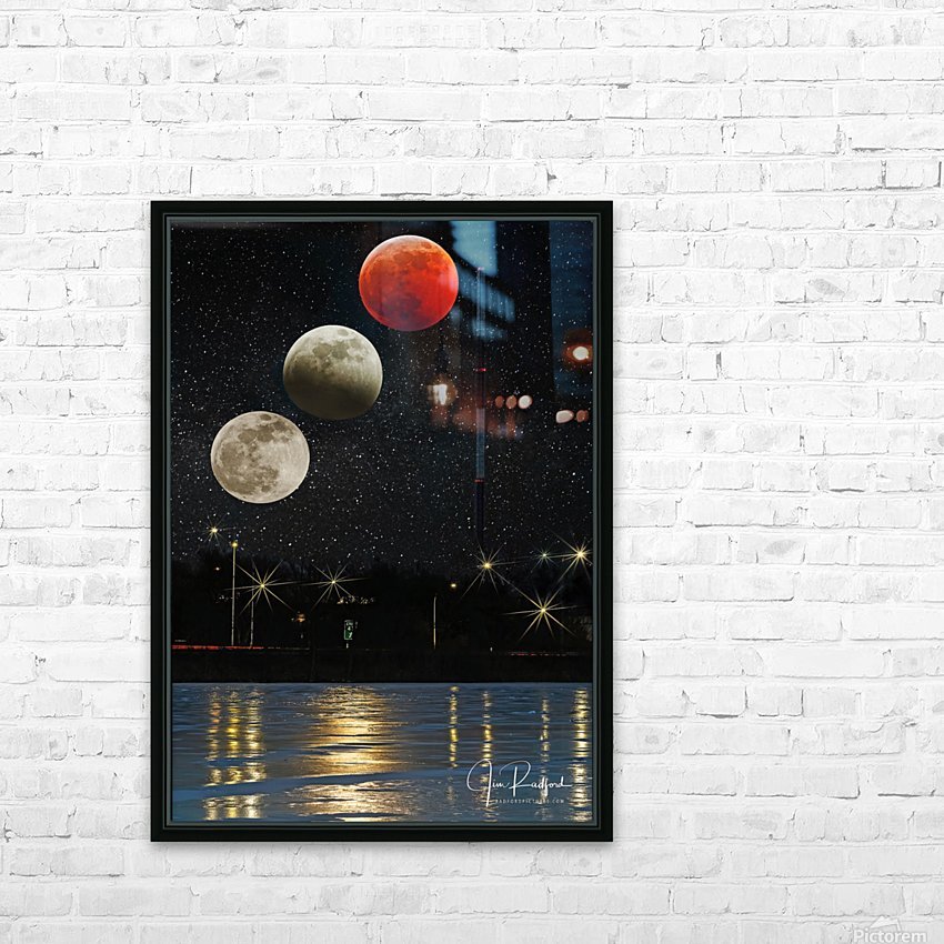 Moon Eclipse  HD Sublimation Metal print with Decorating Float Frame (BOX)