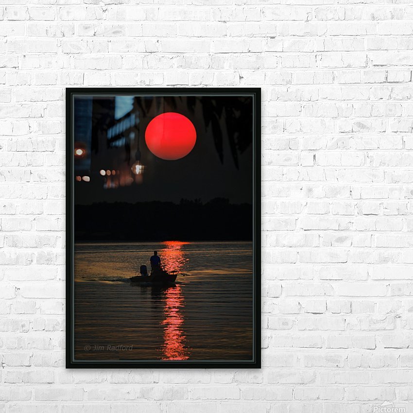 Fishing at Sunset HD Sublimation Metal print with Decorating Float Frame (BOX)