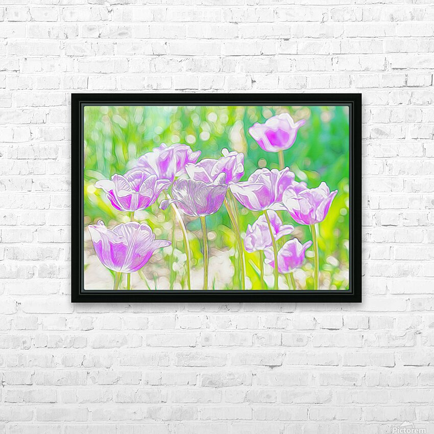 Purple tulip fantasy HD Sublimation Metal print with Decorating Float Frame (BOX)