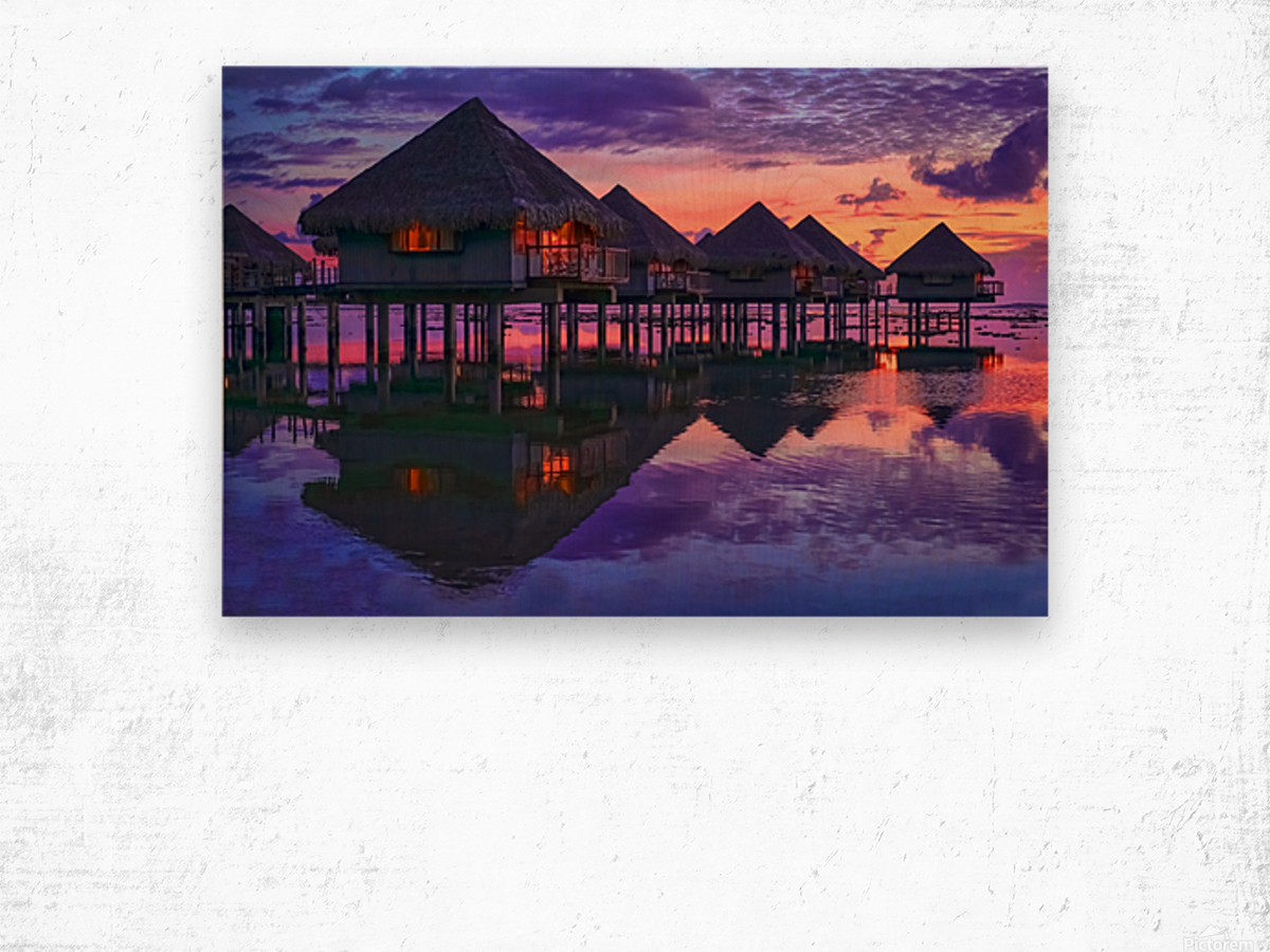 Twilight in Tahiti Wood print